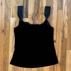 Ann Taylor Black Velvet Going Out Tank Top, Size 8